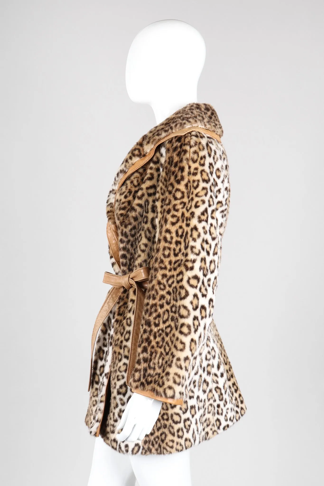 Faux Cheetah Wrap Coat