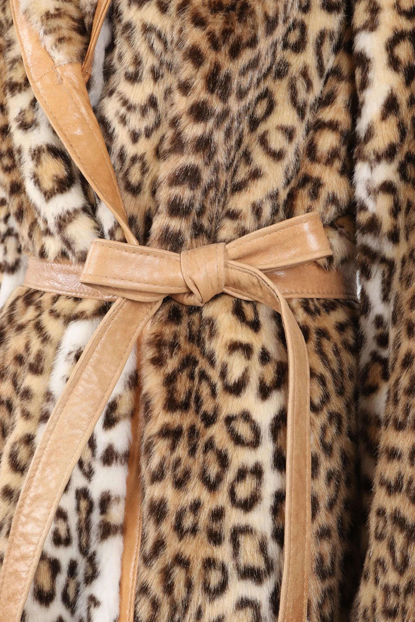 Faux Cheetah Wrap Coat