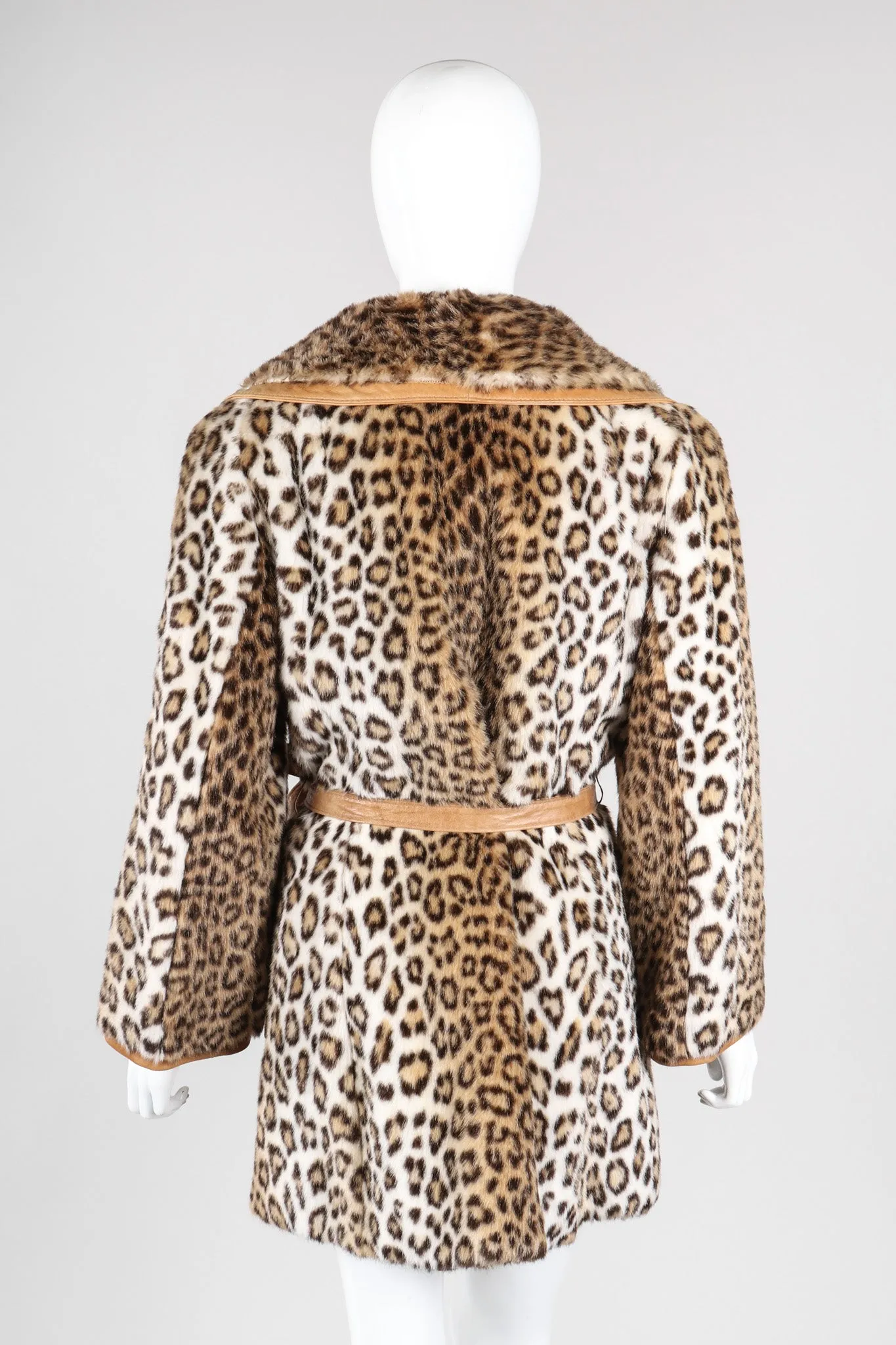 Faux Cheetah Wrap Coat