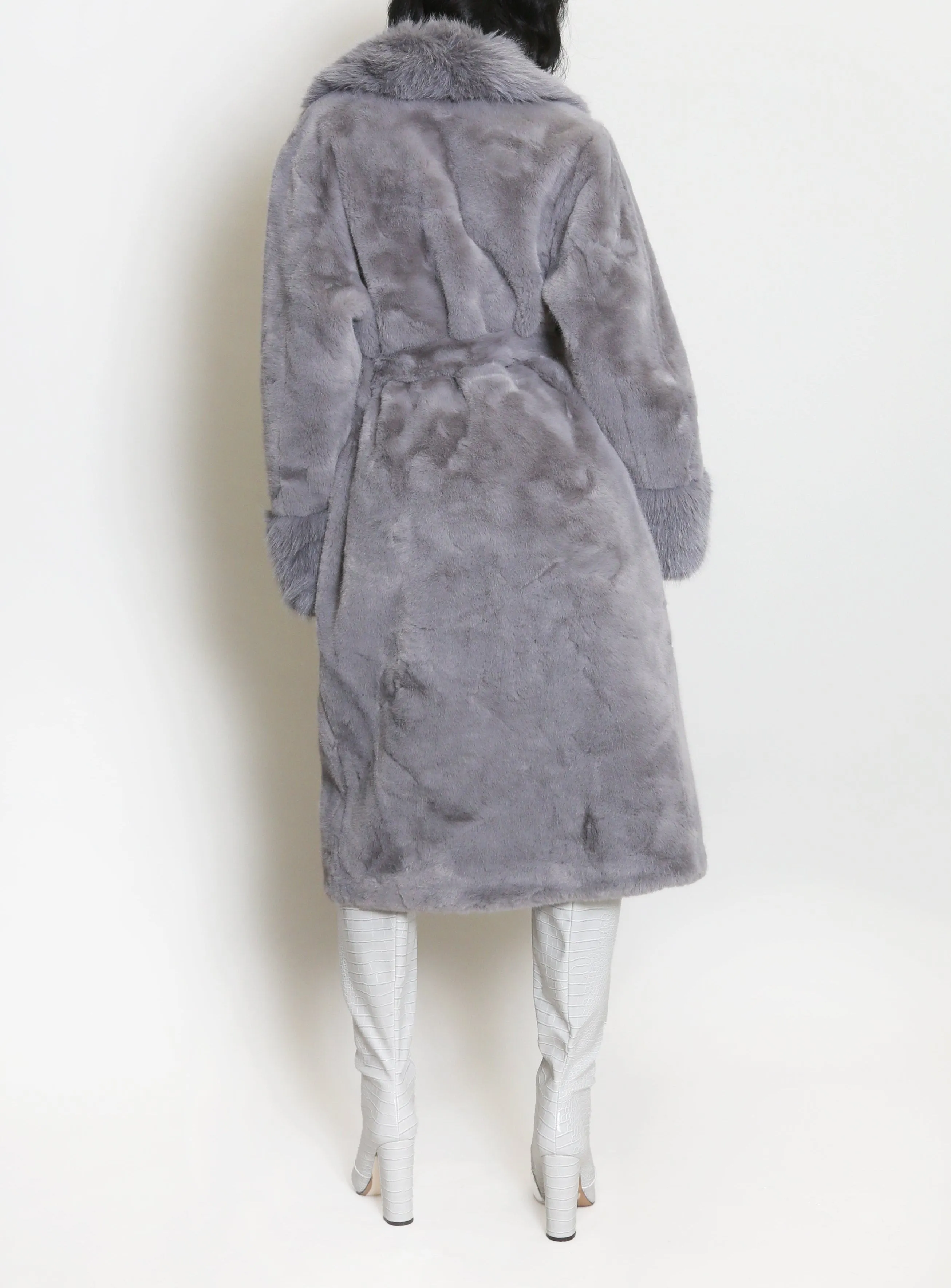 Faux Fur Belted Coat
