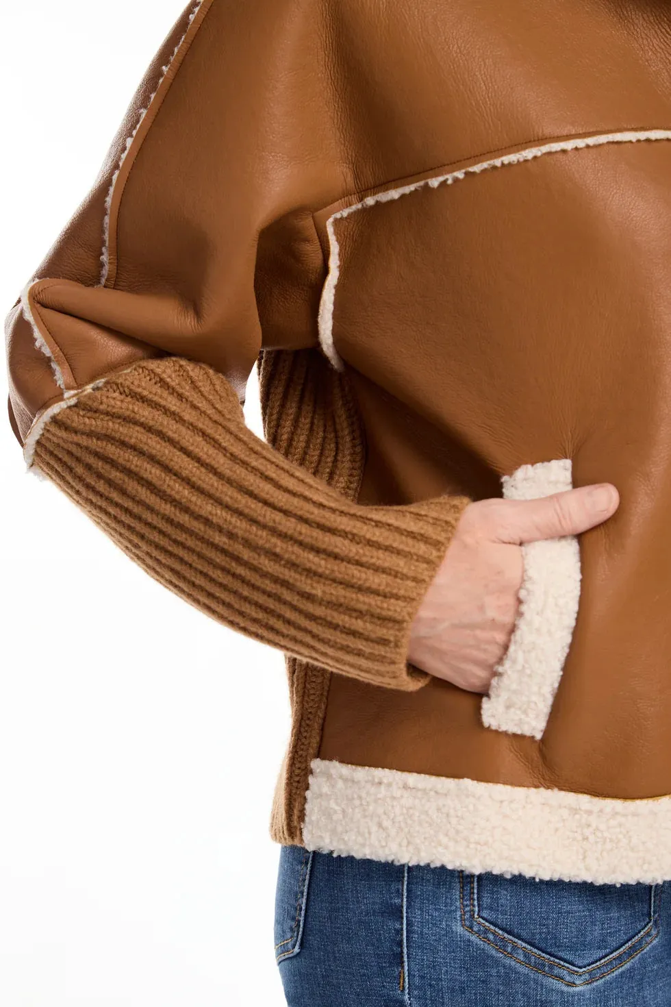 FDJ - Camel Faux Leather Jacket