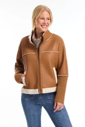 FDJ - Camel Faux Leather Jacket