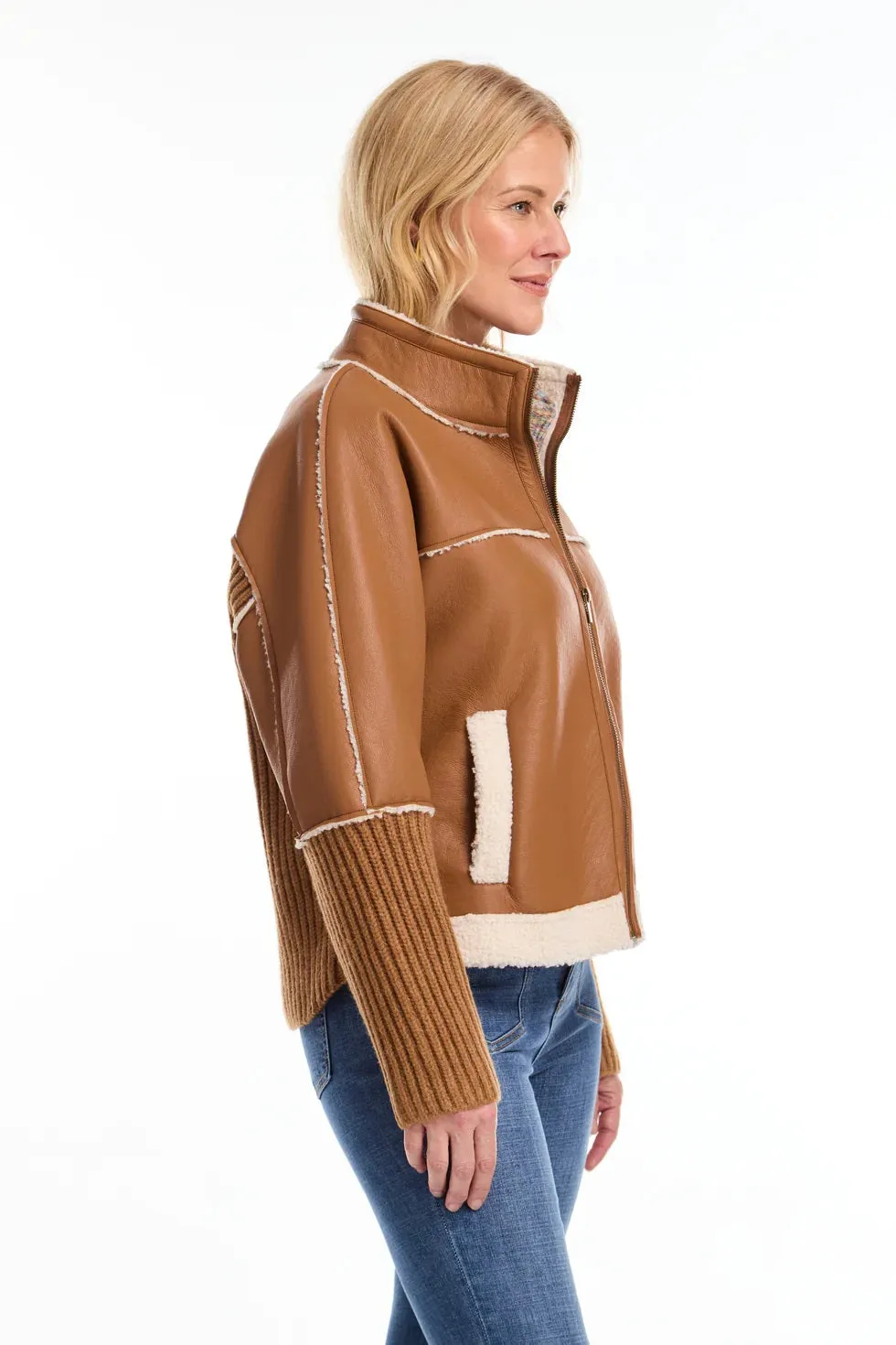 FDJ - Camel Faux Leather Jacket