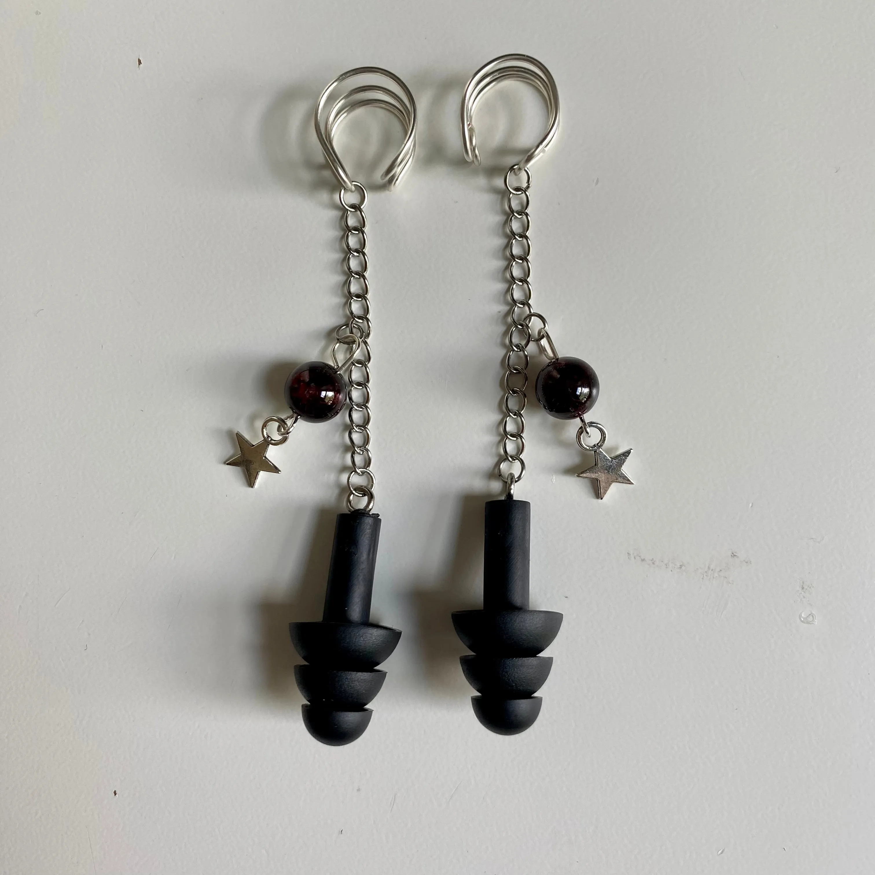 Garnet Star Earplug Ear Cuffs