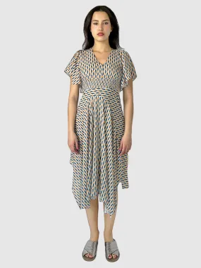 Geometric Print Midi Dress - Size M
