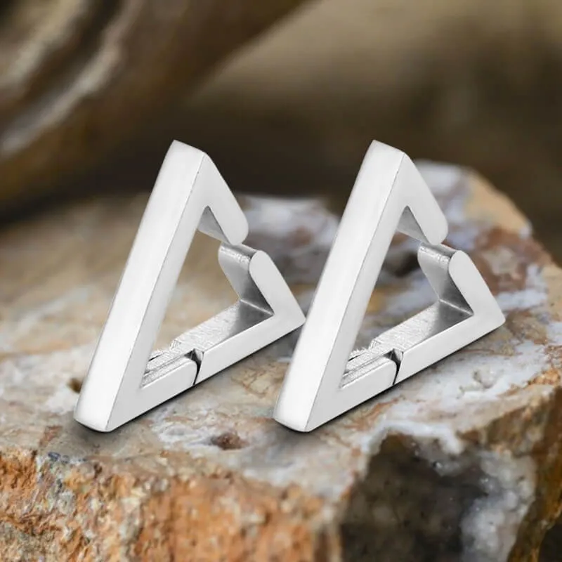 Geometric Triangle Stainless Steel Ear Cuffs