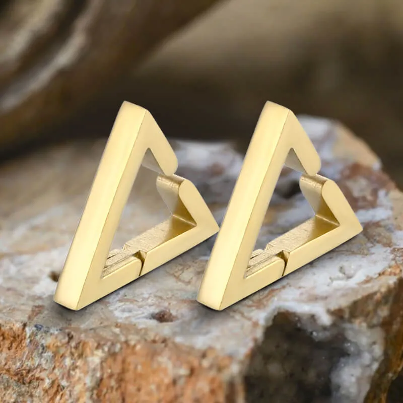 Geometric Triangle Stainless Steel Ear Cuffs
