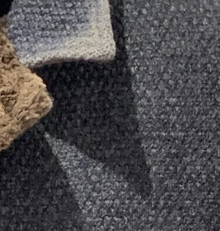 Gimos Over Coat: Denim Blue Knit Stretch with Brown Shearling Lining