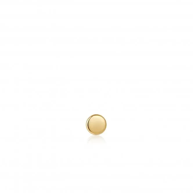 Gold Disc Barbell Single Earring E035-04G