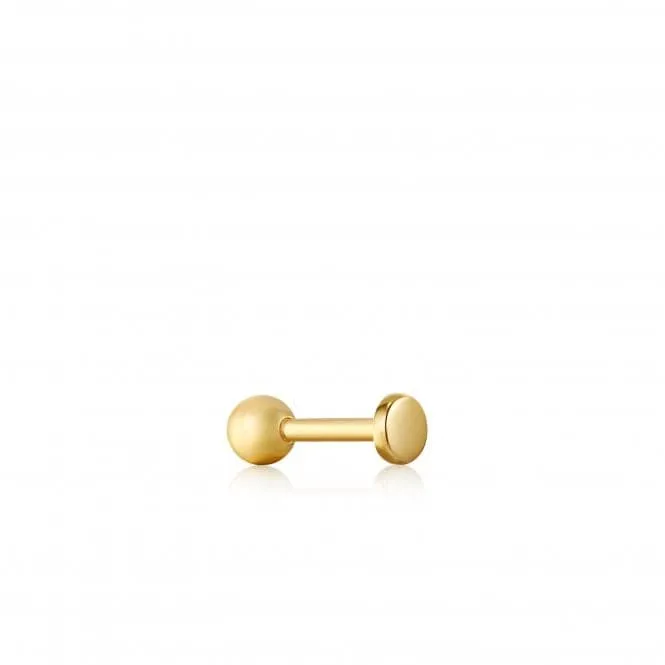 Gold Disc Barbell Single Earring E035-04G