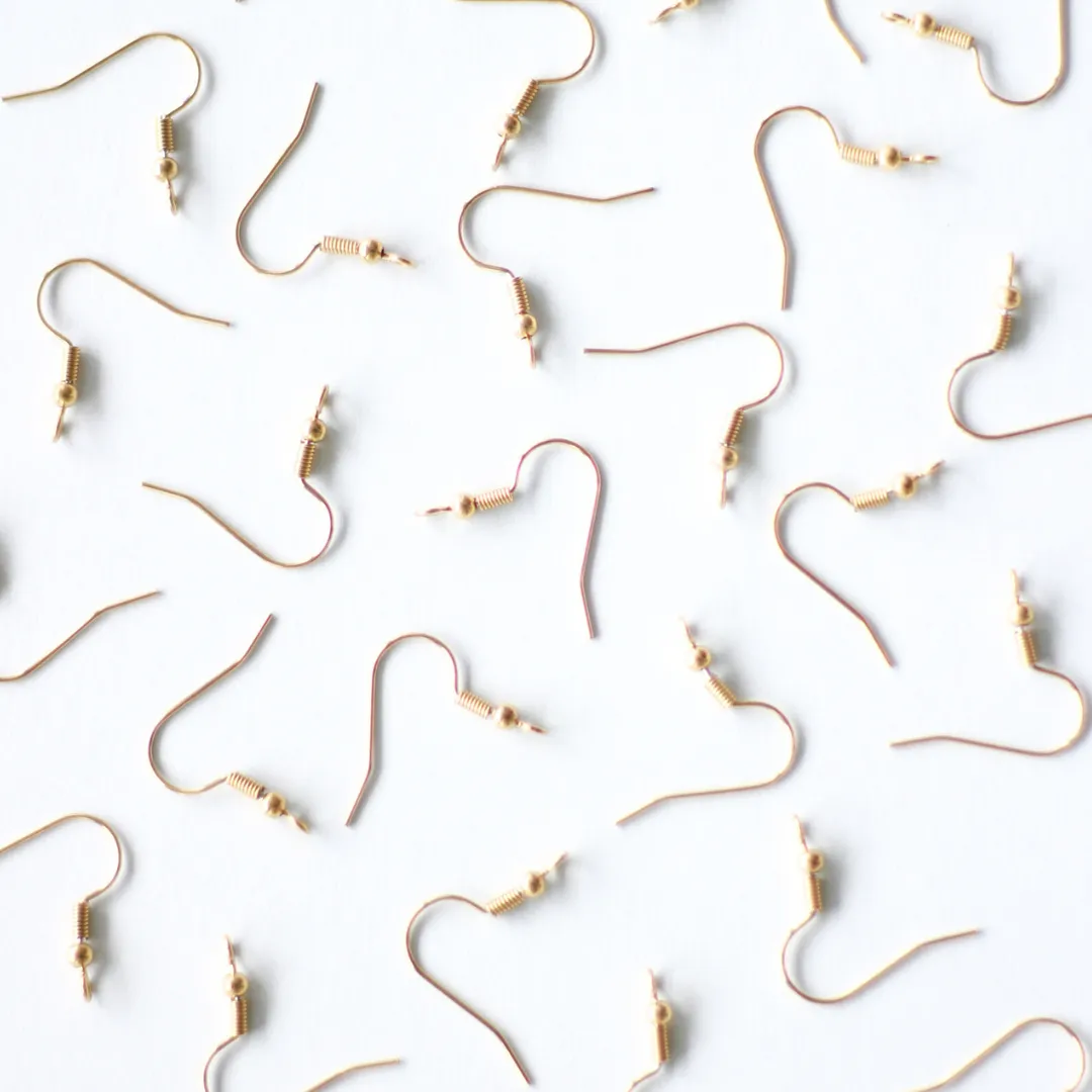 Gold Shepherd Hook Earrings - Surgical Stainless Steel (304) - 100 pieces