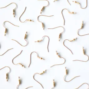 Gold Shepherd Hook Earrings - Surgical Stainless Steel (304) - 100 pieces