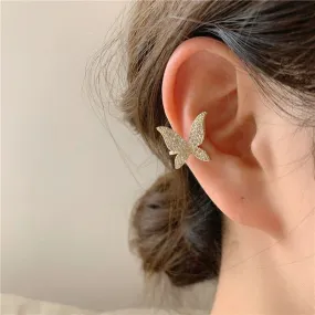 Gold Sparkling Crystal Zircon Wedding Ear Cuff Clip Earring