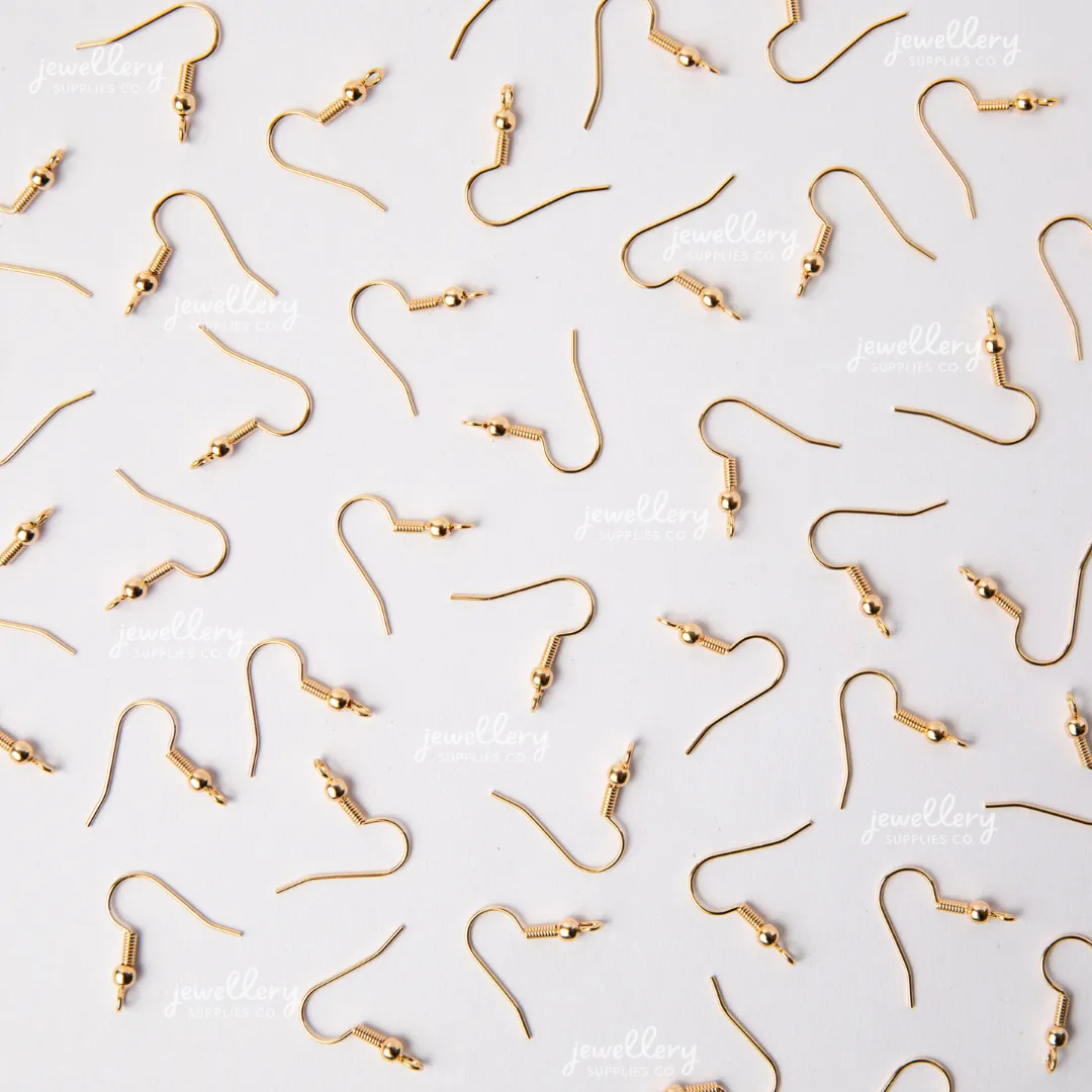 Gold Surgical Stainless Steel (316L) Shepherd Hook Earrings - 100 pieces