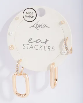 Gold Wear 3 Ways Earring Stack Pack