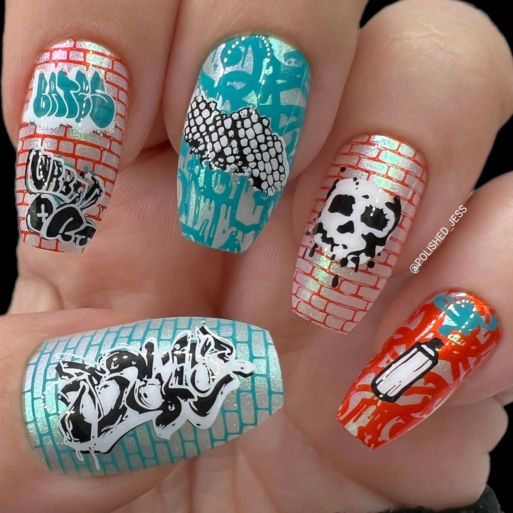 Graffiti (CjS-244) Steel Nail Art Layered Stamping Plate