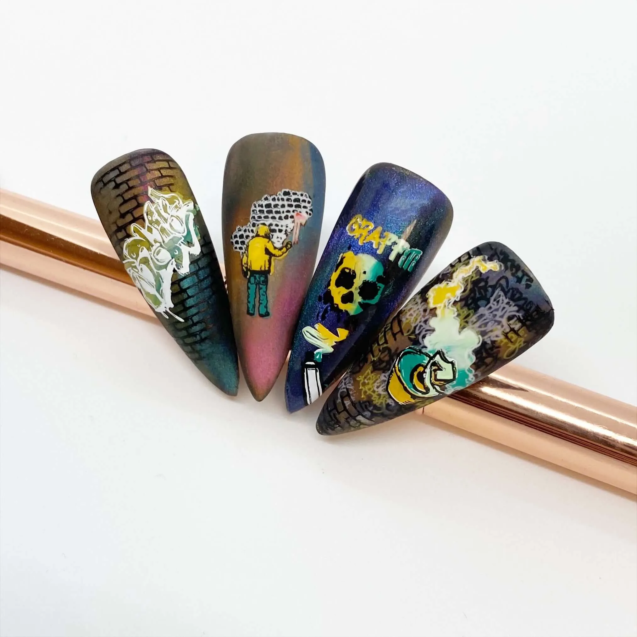 Graffiti (CjS-244) Steel Nail Art Layered Stamping Plate