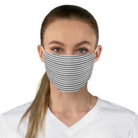 Gray Horizontal Striped Face Mask, Designer Modern Minimalist Fabric Face Mask-Made in USA