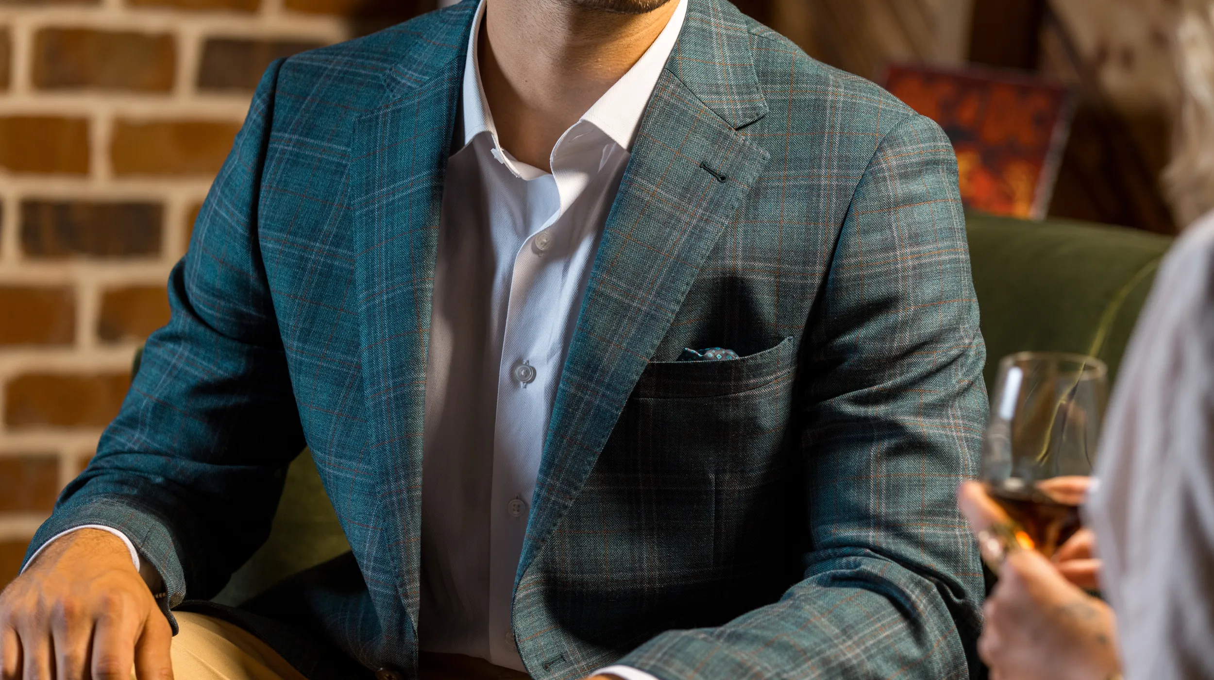 Green Plaid Wool Sport Coat