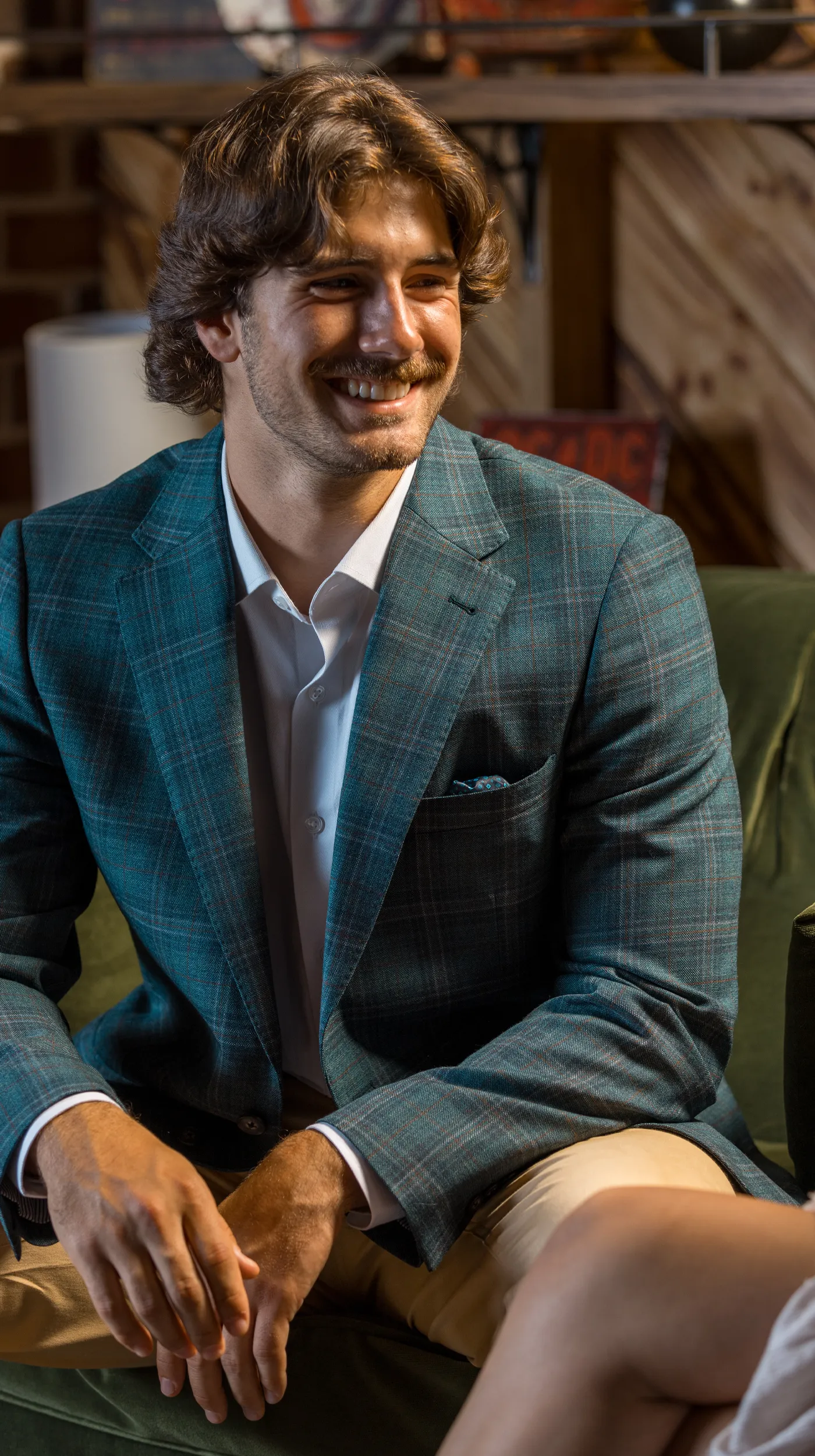 Green Plaid Wool Sport Coat