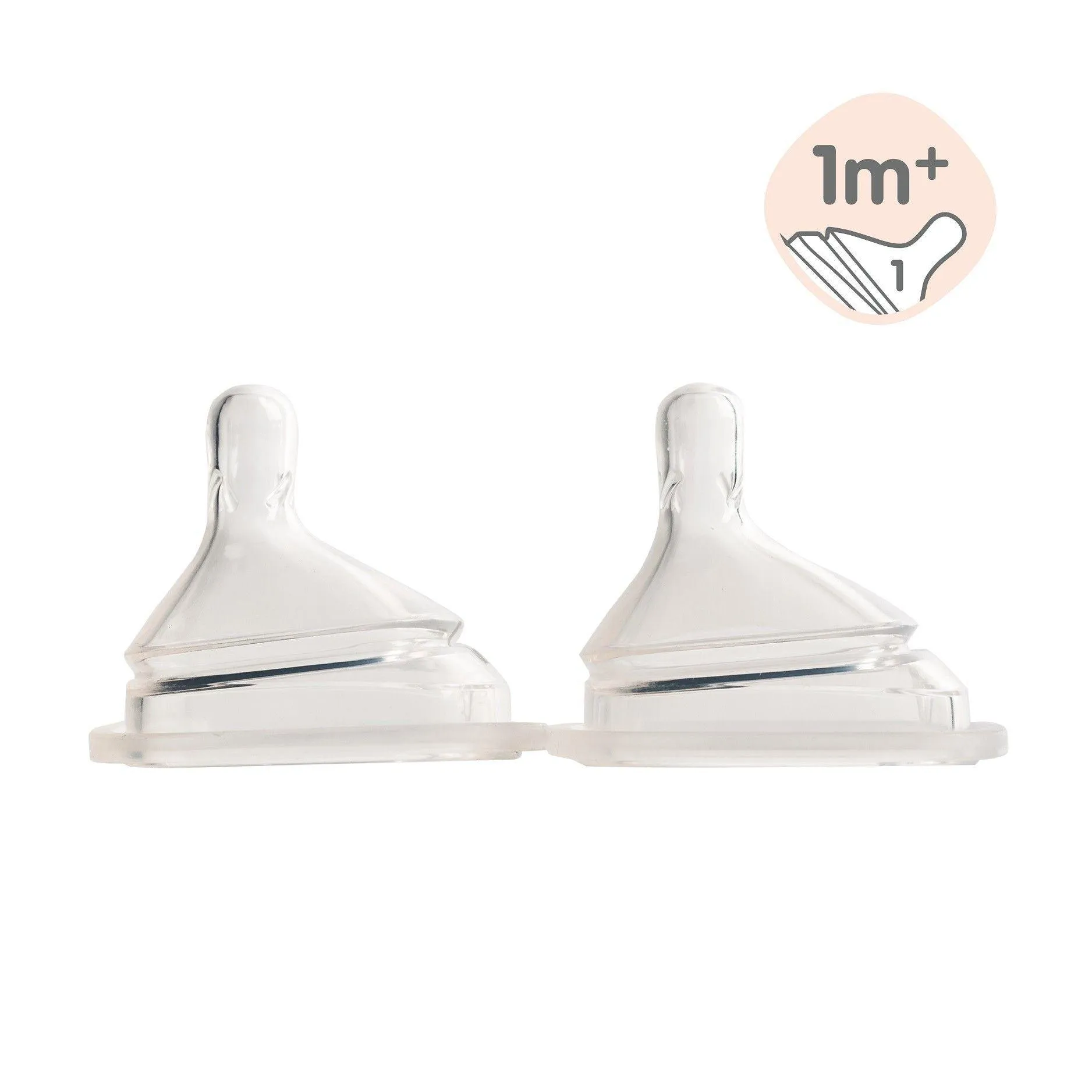 Hegen Nipple Slow Flow, 2-Pack (1 to 3 months)