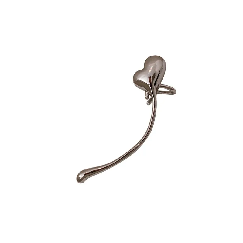 Hip Hop Rock Metal Heart Ear Bones Clip For Women