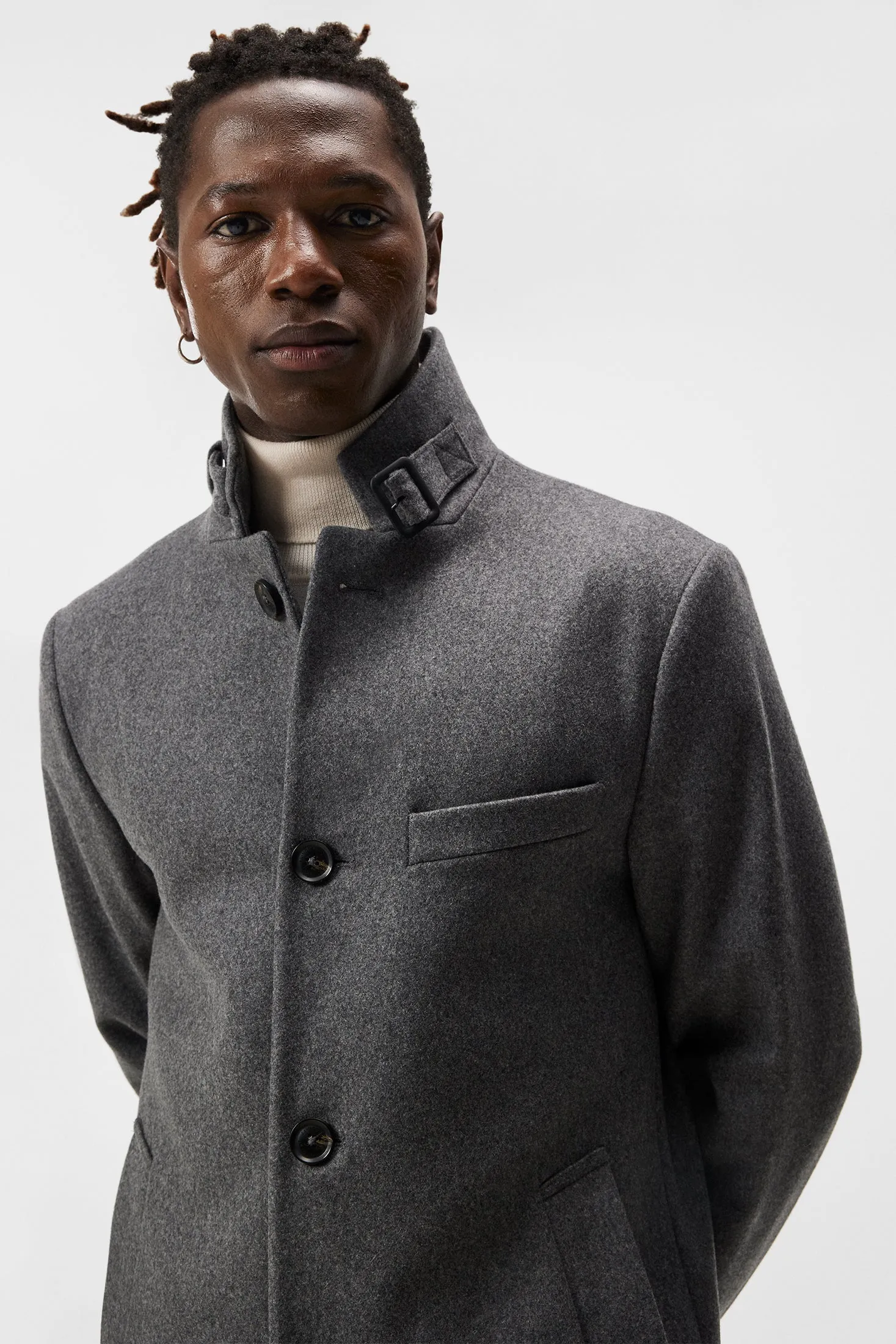 Holger Melton Coat / Mid Grey Melange