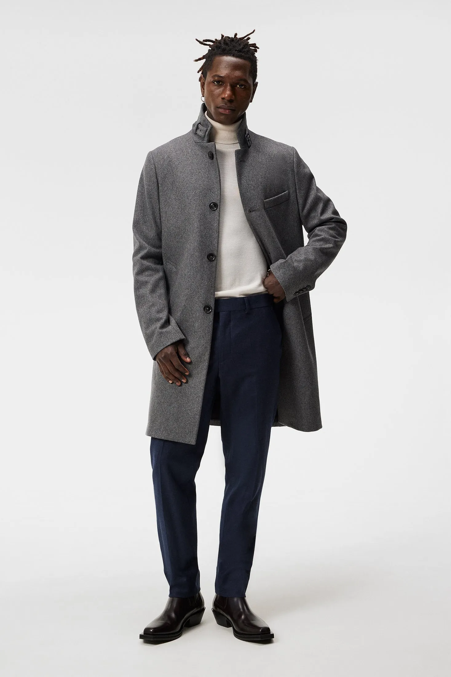 Holger Melton Coat / Mid Grey Melange