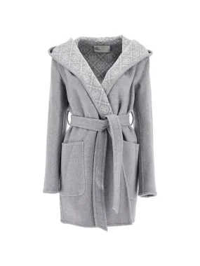 Hooded Wool Mid-Length Jacket