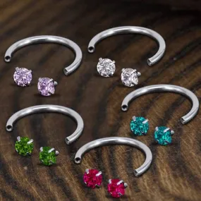 Horseshoe G23 Titanium Zircon Nose Ring