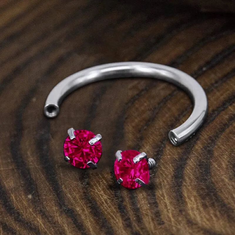 Horseshoe G23 Titanium Zircon Nose Ring