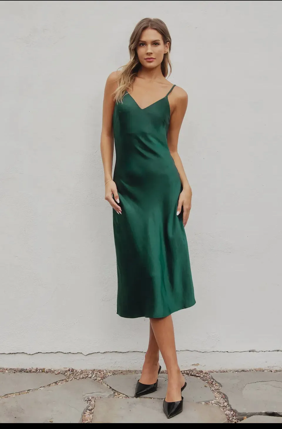 Hunter Green Slip Dress