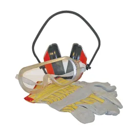 JakMax 3 Piece Safety Kit Ear Muffs/Goggles/Gloves JM125