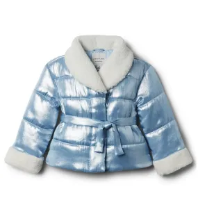 Jaqueta Acolchoada Infantil Janie and Jack Sherpa Metallic
