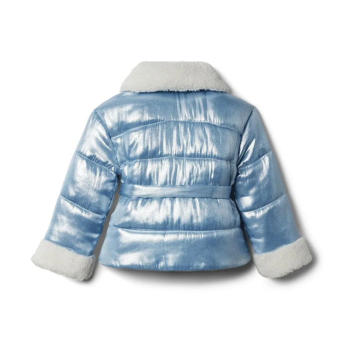 Jaqueta Acolchoada Infantil Janie and Jack Sherpa Metallic