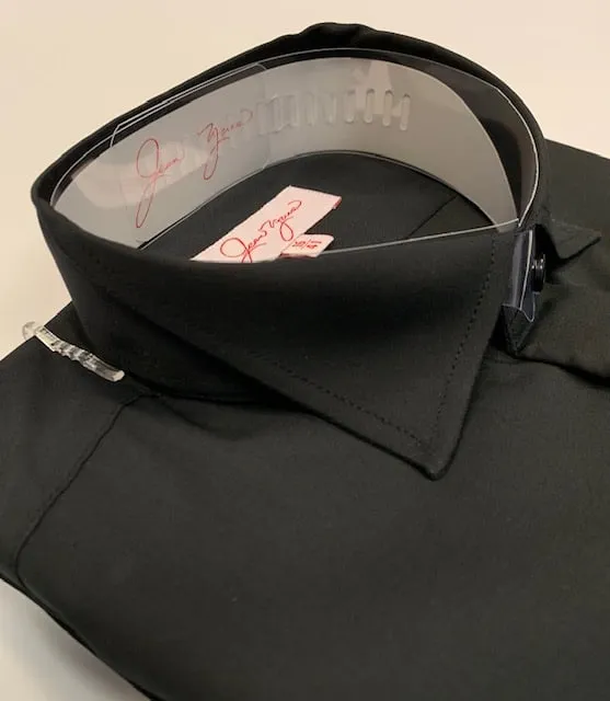 Jean Yves Victorian Collar Shirt in Black