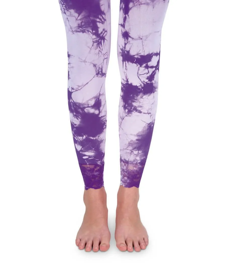 Jefferies Socks Lace Tie Dye Footless Tights