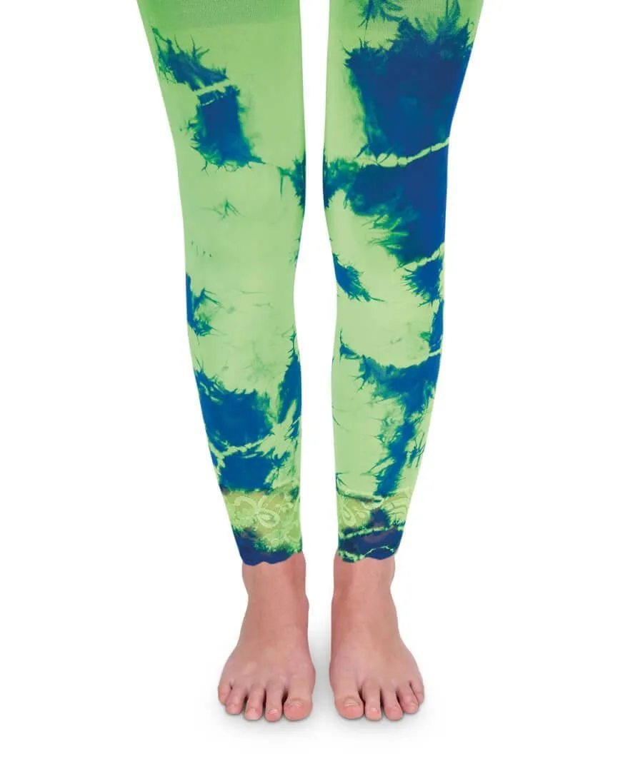 Jefferies Socks Lace Tie Dye Footless Tights