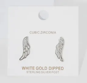Jewelry - Cz Embellished Angel Wing Ear Crawlers, Gold or Silver