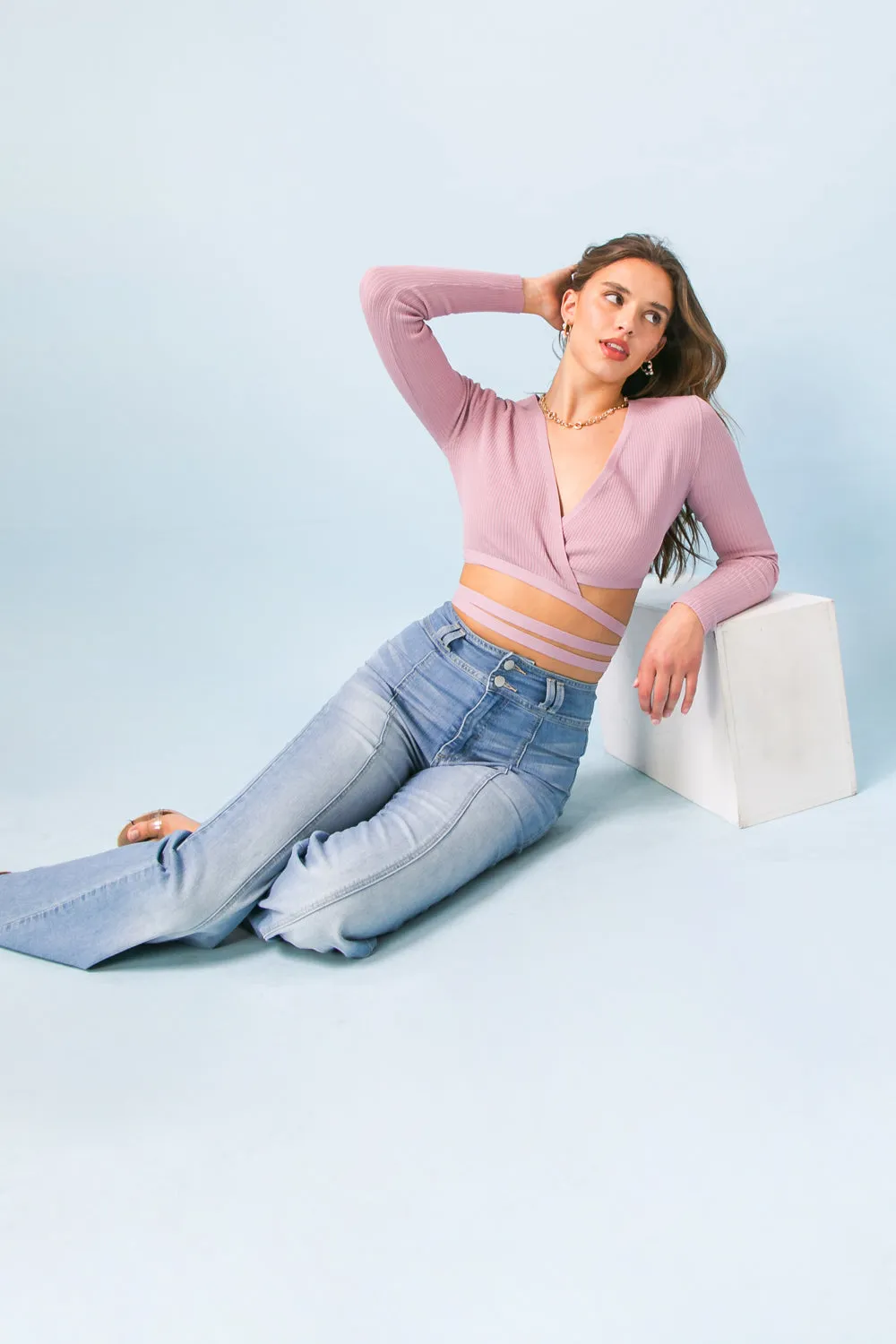 JUST MY TYPE CROP SWEATER TOP