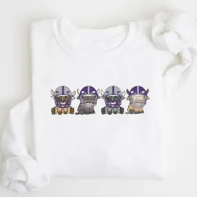 Kansas State Wildcats Football Highland Cow Football Team Football Lovers Gift Unisex Crewneck Hoodie Sweatshirt