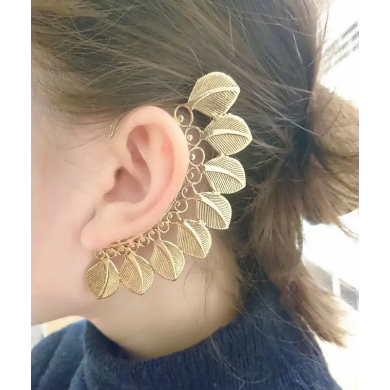 Large Boho Feathers Earcuff