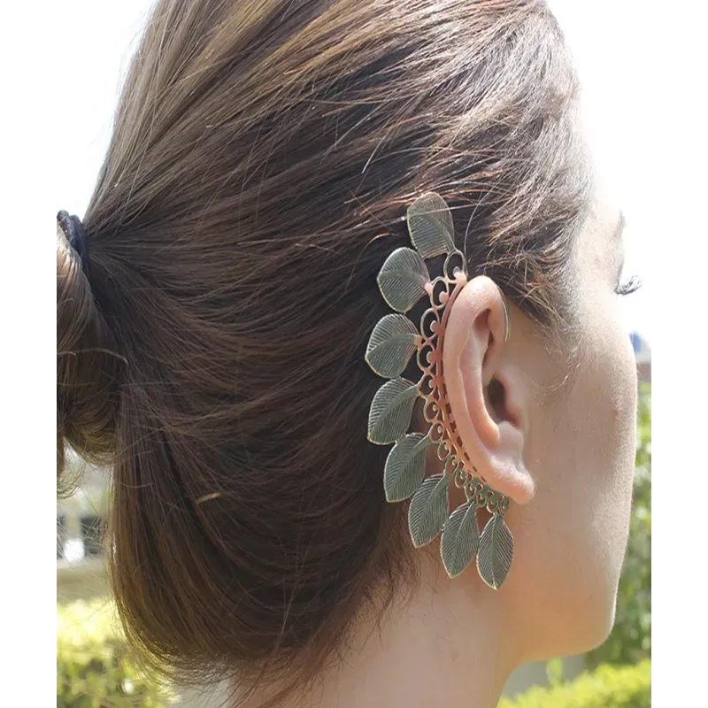 Large Boho Feathers Earcuff