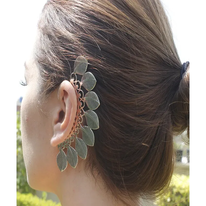 Large Boho Feathers Earcuff