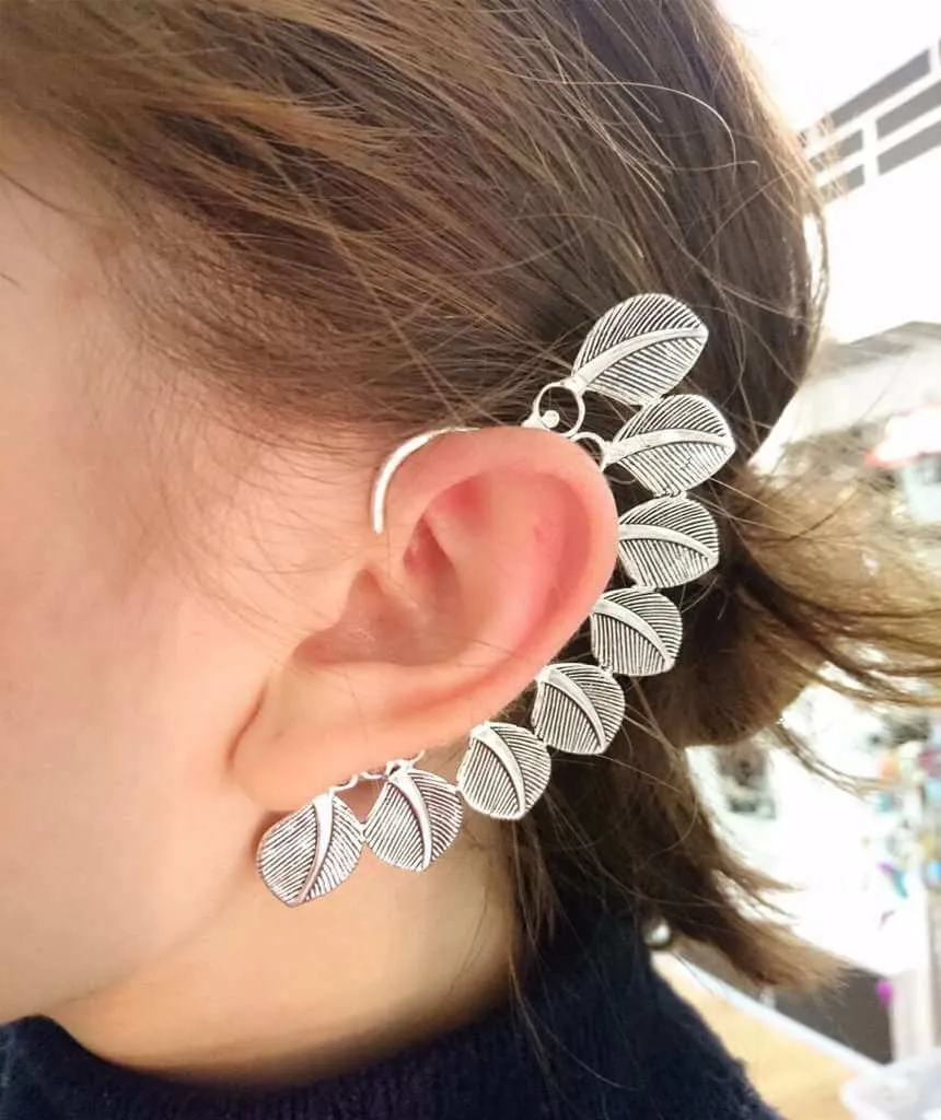 Large Boho Feathers Earcuff