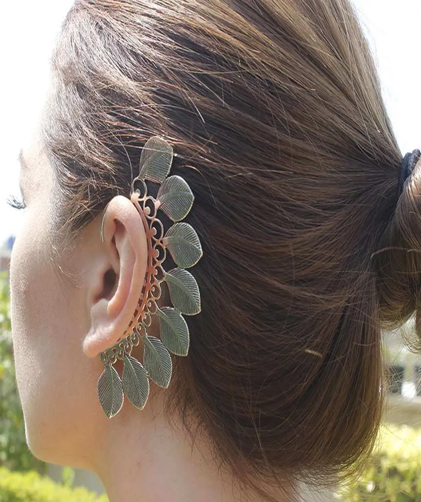 Large Boho Feathers Earcuff
