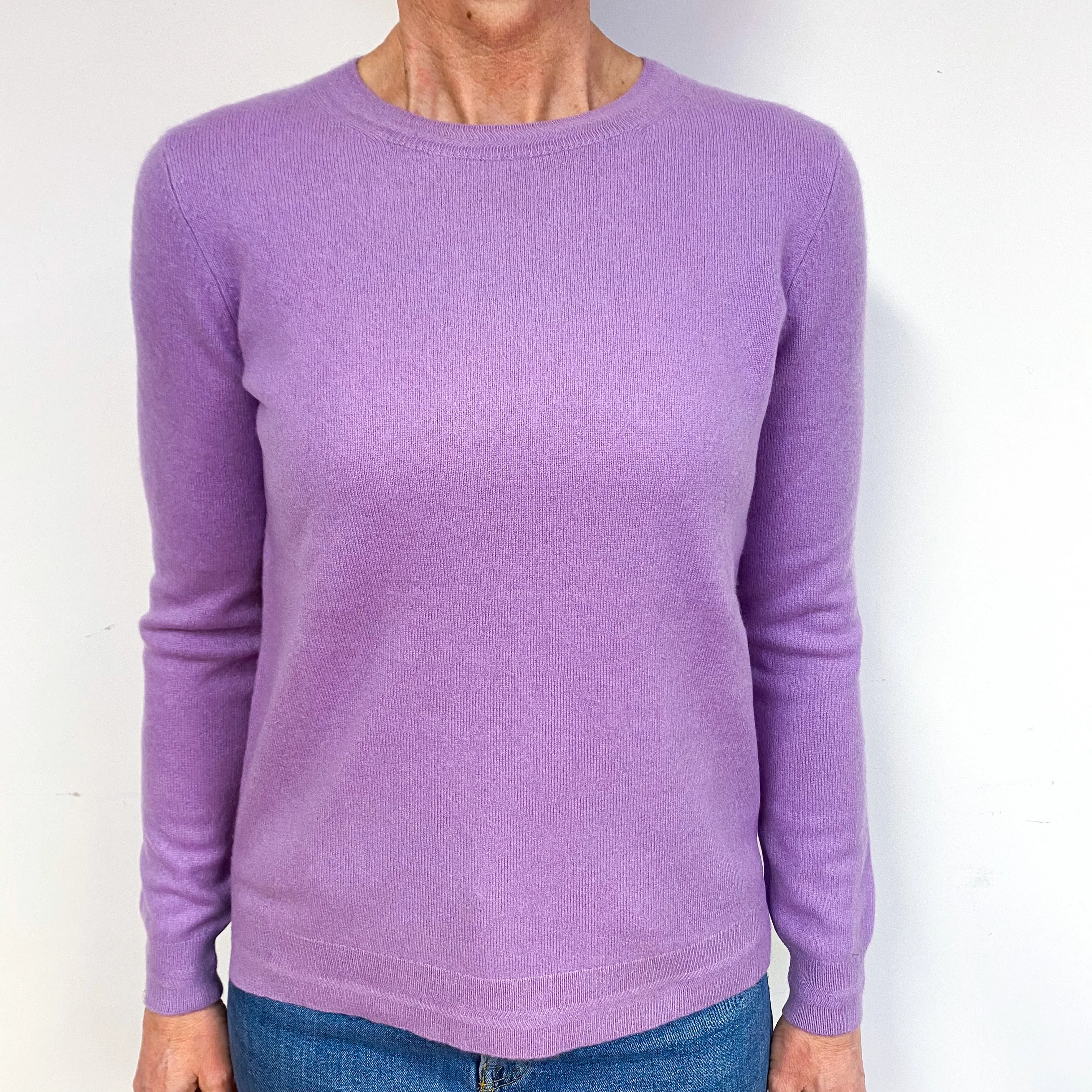 Lavender Pink Cashmere Crew Neck Jumper Medium