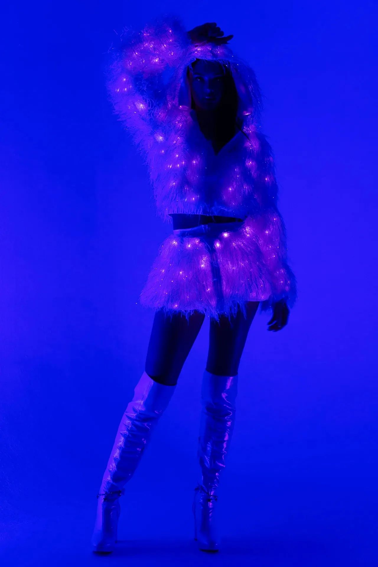 Light-Up Lurex Shag Jacket