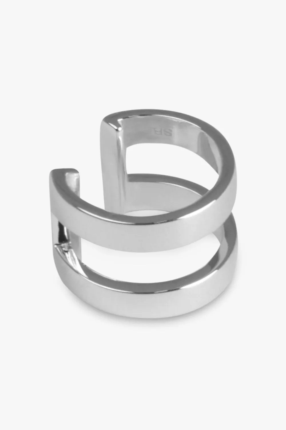 Linear Double Band Ear Cuff | Silver