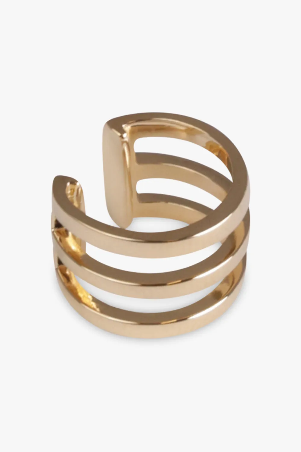Linear Triple Band Ear Cuff | Gold
